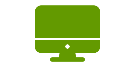 green icon of a computer monitor