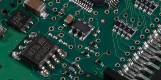 Close-up of a circuit board.